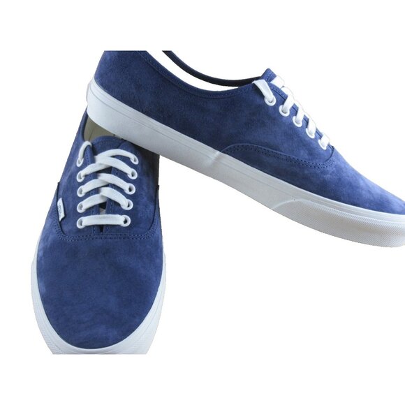 Vans Men's Authentic Pig Suede Deep Twilight Blue White shoes Sizes NIB - Picture 4 of 7